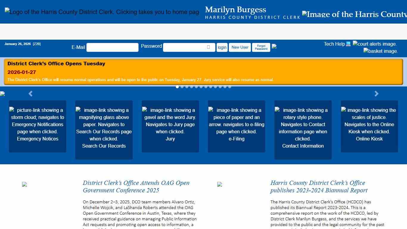 Office of Harris County District Clerk - Marilyn Burgess Home Page